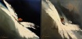 skiing two panels in cream Kal Gajoum textured